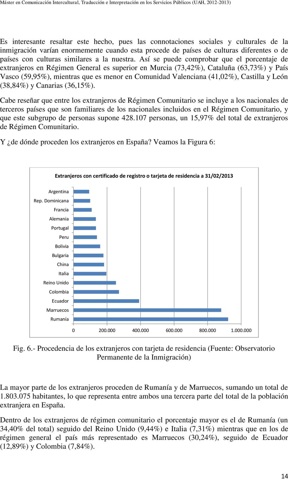 Así se puede comprobar que el porcentaje de extranjeros en Régimen General es superior en Murcia (73,42%), Cataluña (63,73%) y País Vasco (59,95%), mientras que es menor en Comunidad Valenciana