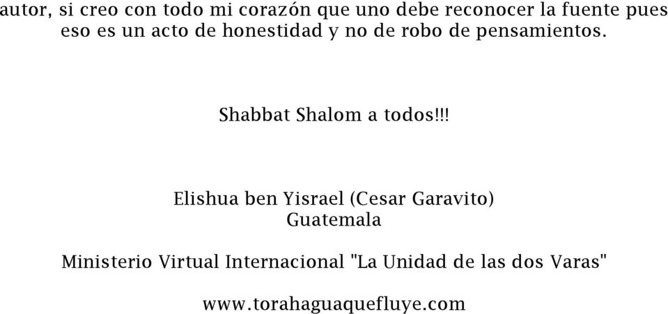 Shabbat Shalom a todos!