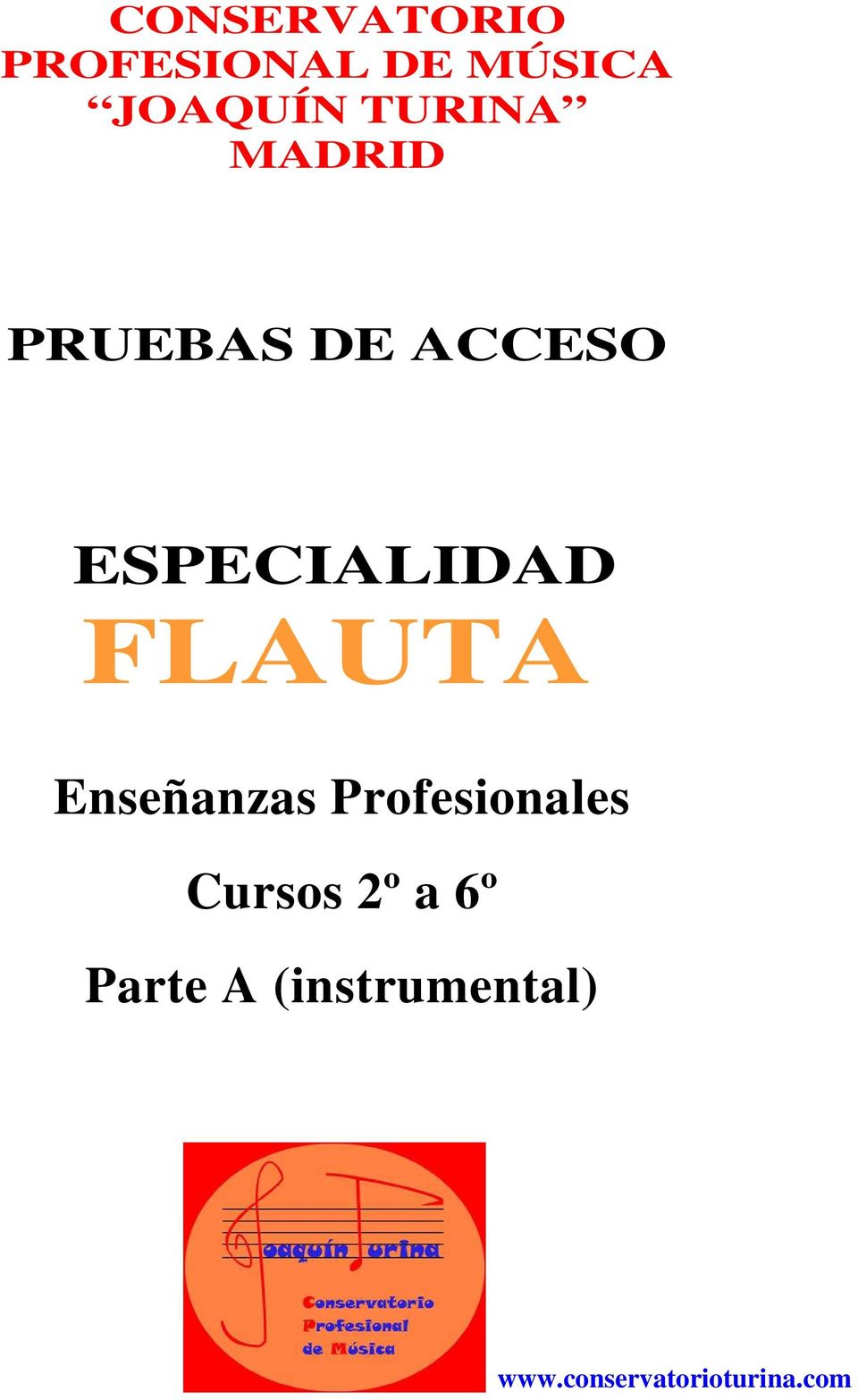 FLAUTA Enseñanzas Profesionales Cursos 2º a 6º