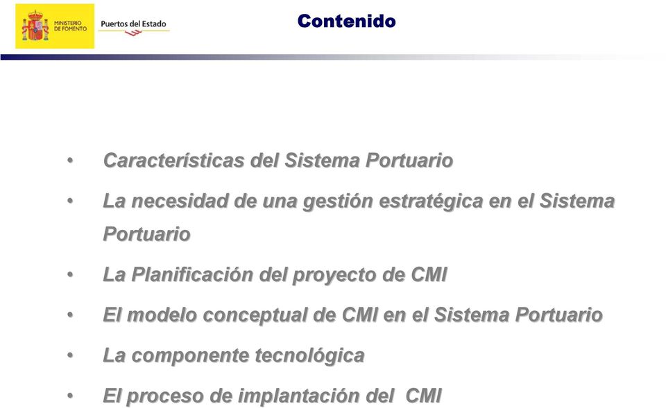 proyecto CMI El molo conceptual CMI en el Sistema La