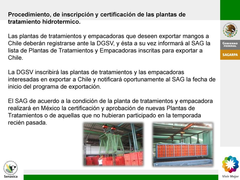Empacadoras inscritas para exportar a Chile.