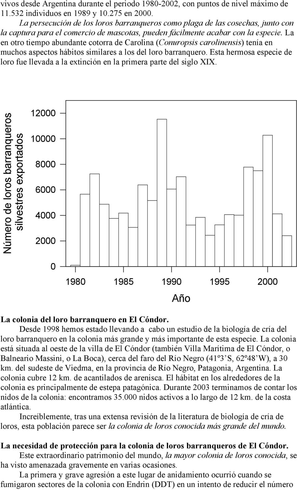 La en otro tiempo abundante cotorra de Carolina (Conuropsis carolinensis) tenía en muchos aspectos hábitos similares a los del loro barranquero.