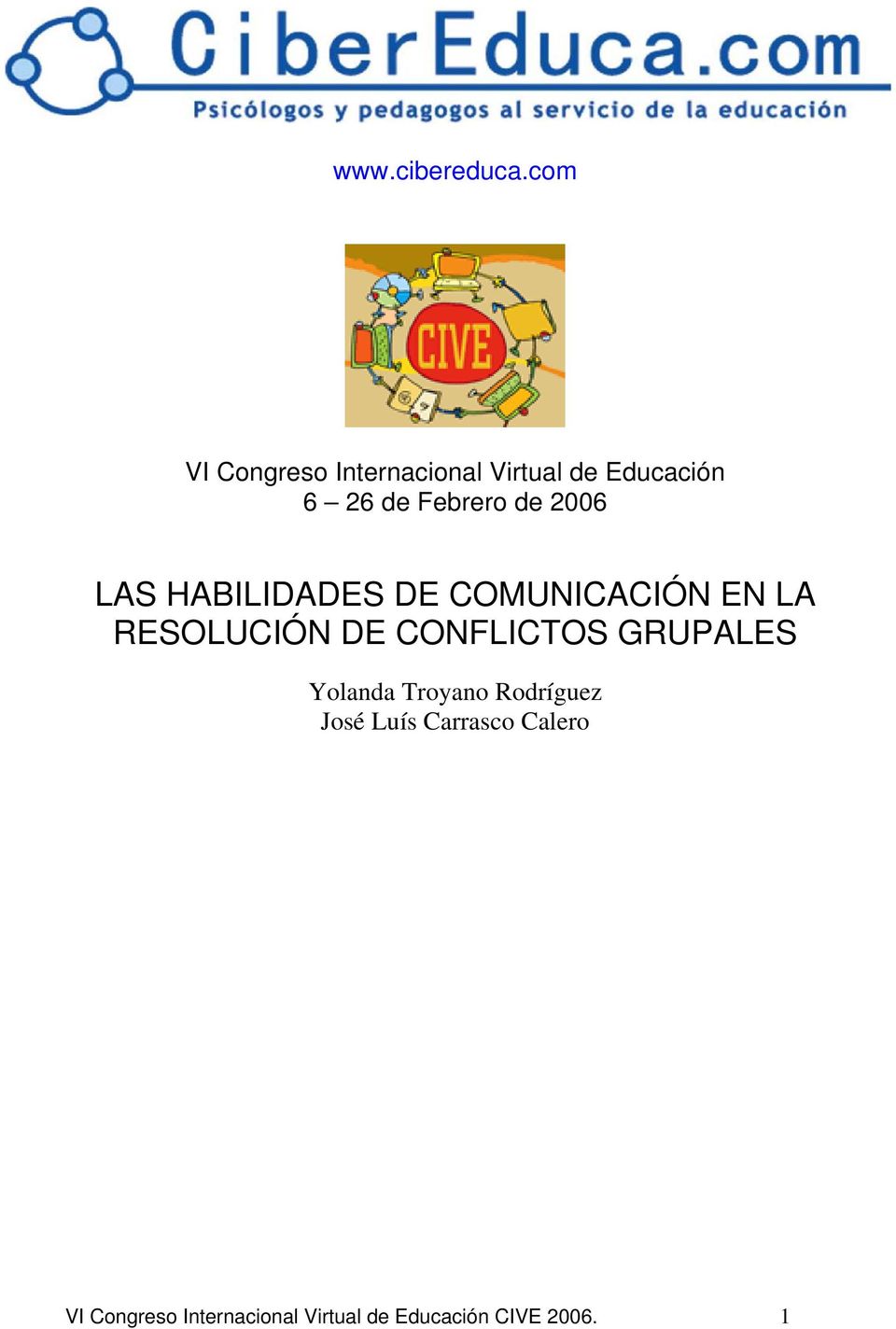 de 2006 LAS HABILIDADES DE COMUNICACIÓN EN LA RESOLUCIÓN DE