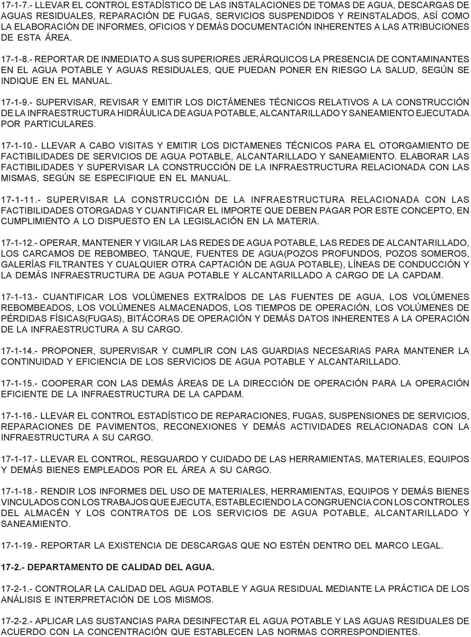 OFICIOS Y DEMÁS DOCUMENTACIÓN INHERENTES A LAS ATRIBUCIONES DE ESTA ÁREA. 17-1-8.
