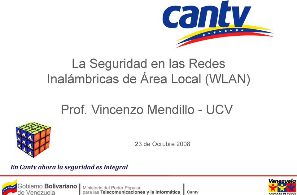 Prof. Vincenzo Mendillo - UCV 23 de