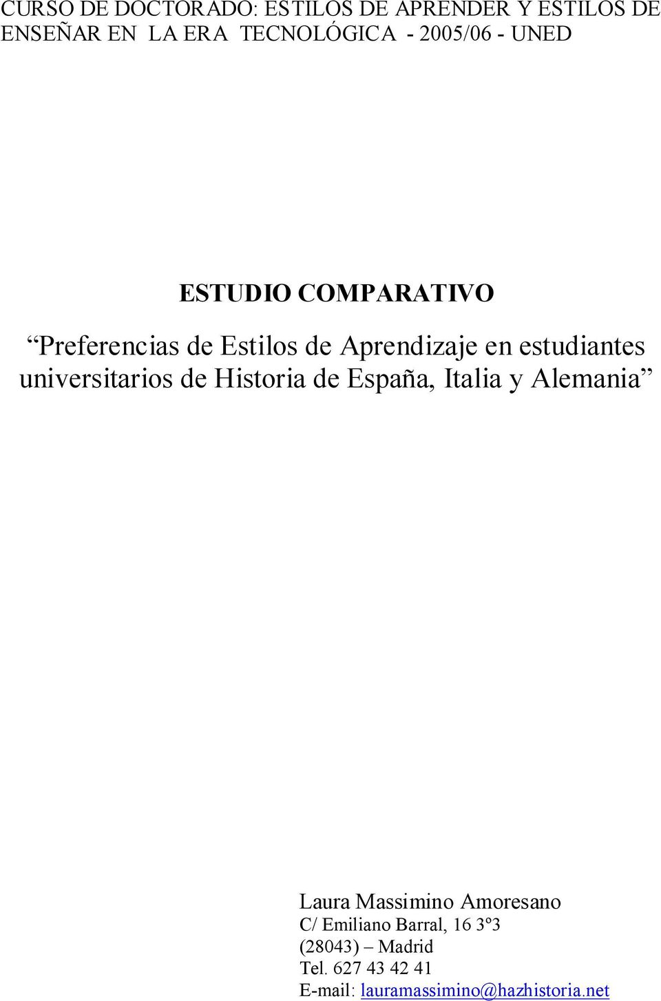 estudiantes universitarios de Historia de España, Italia y Alemania Amoresano C/