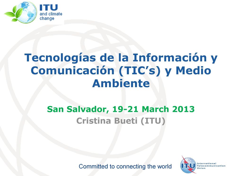 San Salvador, 19-21 March 2013 Cristina