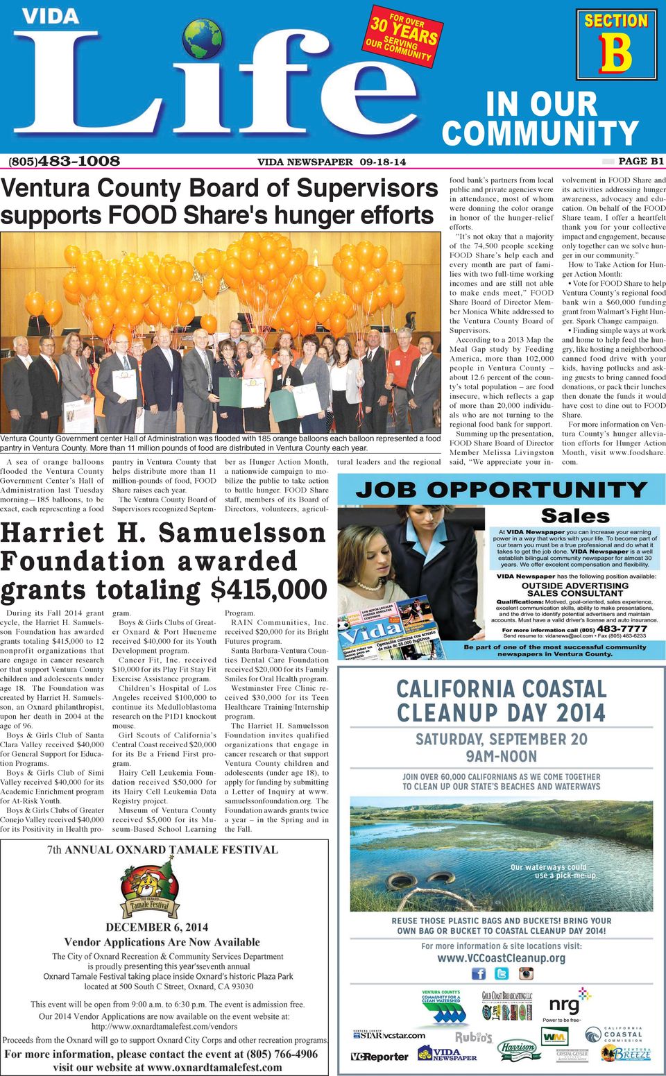 More than 11 million pounds of food are distributed in Ventura County each year.