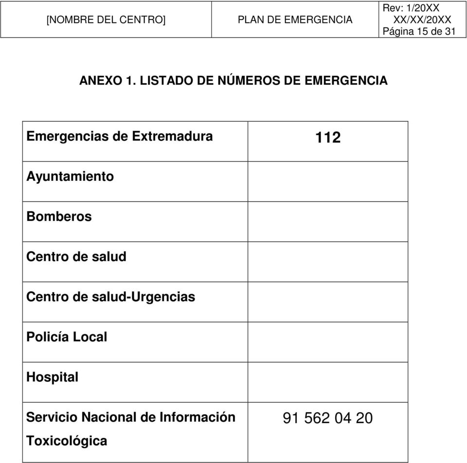 Extremadura 112 Ayuntamiento Bomberos Centro de salud