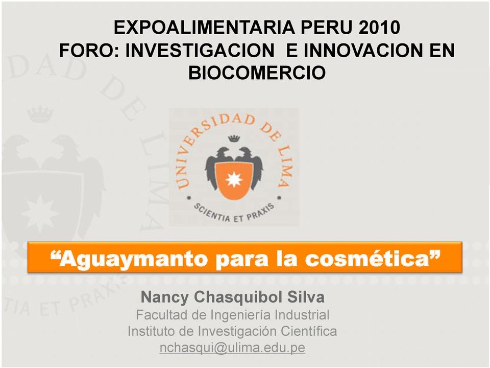 Nancy Chasquibol Silva Facultad de Ingeniería