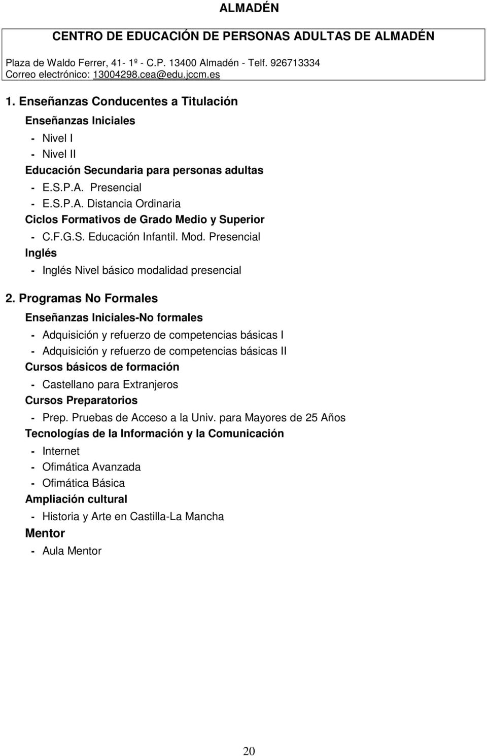 Mod. Presencial Inglés - Inglés Nivel básico modalidad presencial 2.