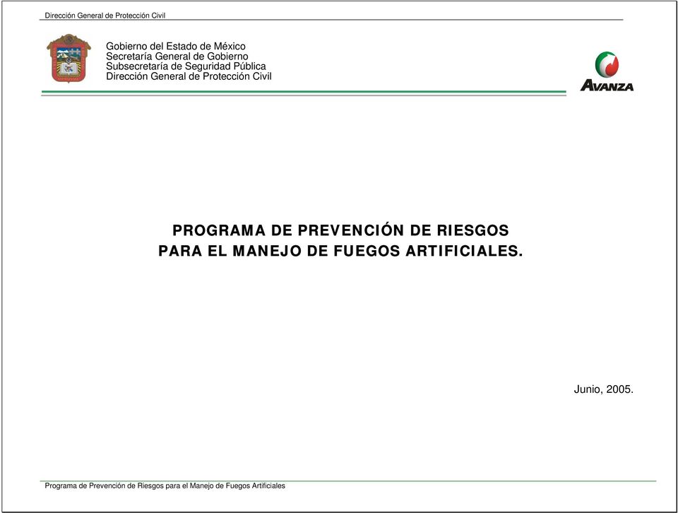 PROGRAMA DE PREVENCIÓN DE RIESGOS PARA EL MANEJO DE FUEGOS ARTIFICIALES.