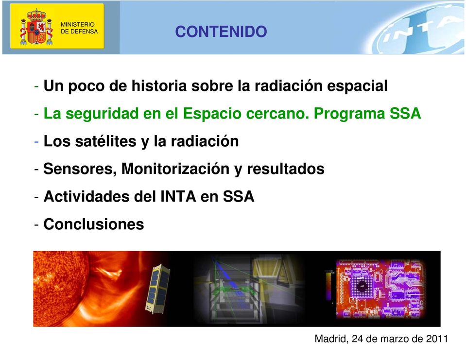 Programa SSA - Los satélites y la radiación - Sensores,