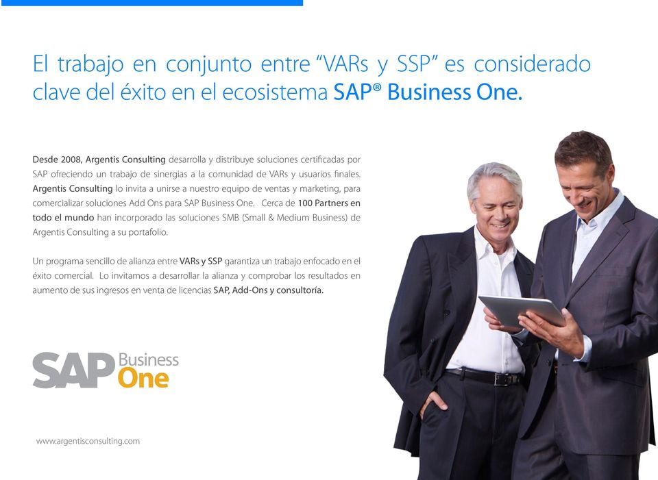 Argentis Consulting lo invita a unirse a nuestro equipo de ventas y marketing, para comercializar soluciones Add Ons para SAP Business One.