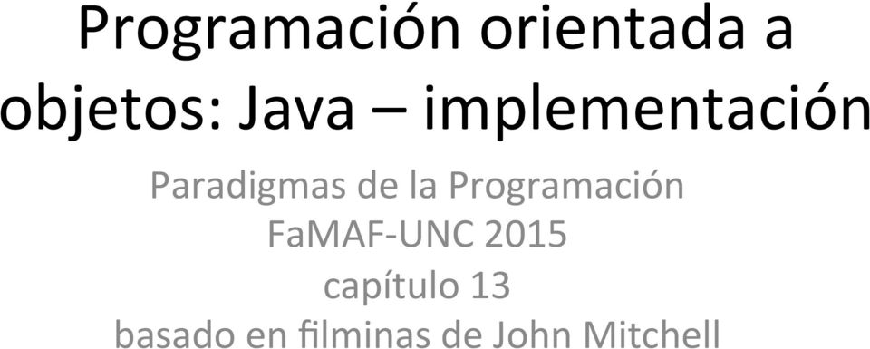 Programación FaMAF- UNC 2015