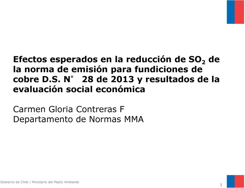 N 28 de 2013 y resultados de la evaluación social económica