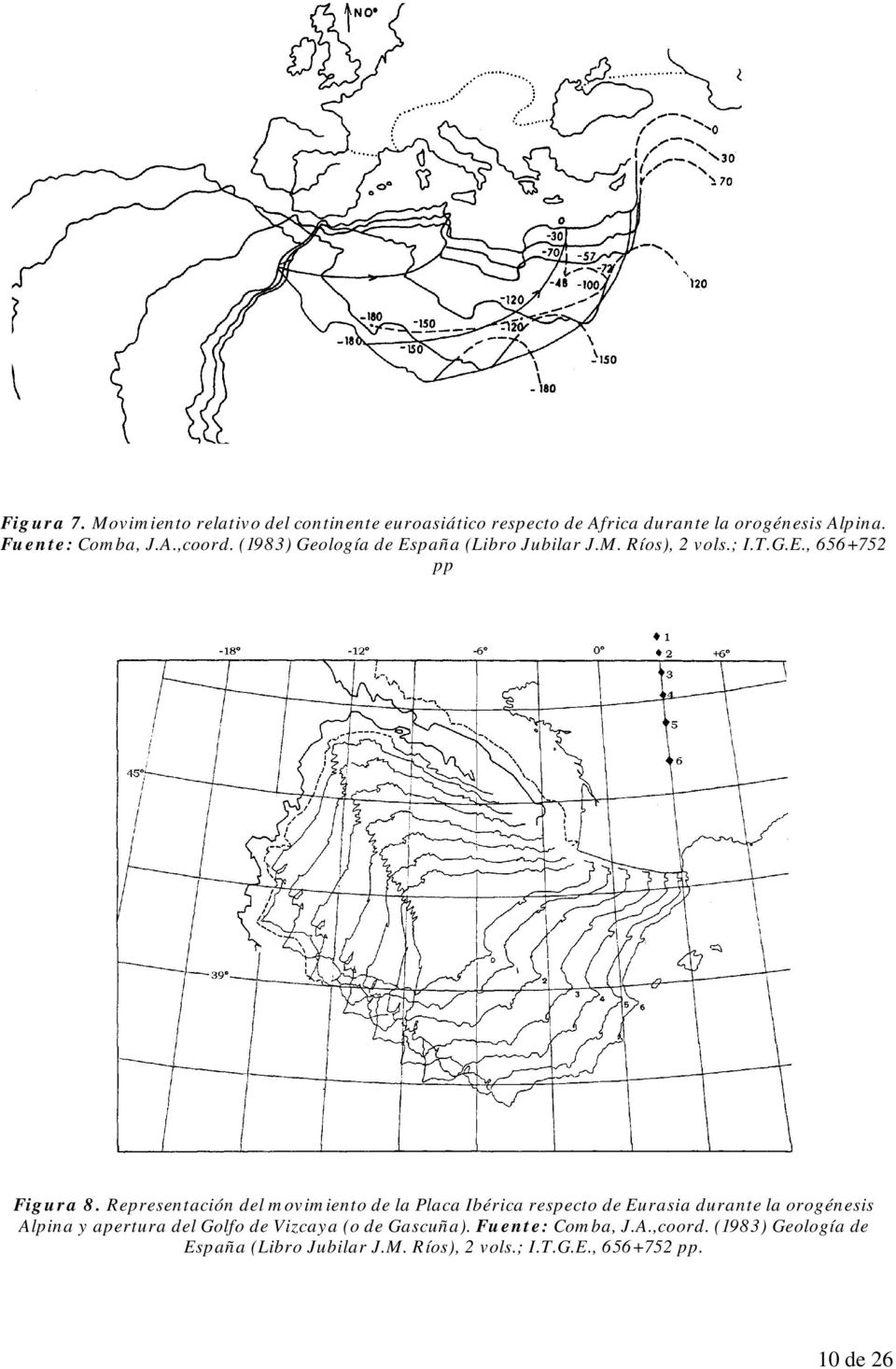 Representación del movimiento de la Placa Ibérica respecto de Eurasia durante la orogénesis Alpina y apertura del Golfo de