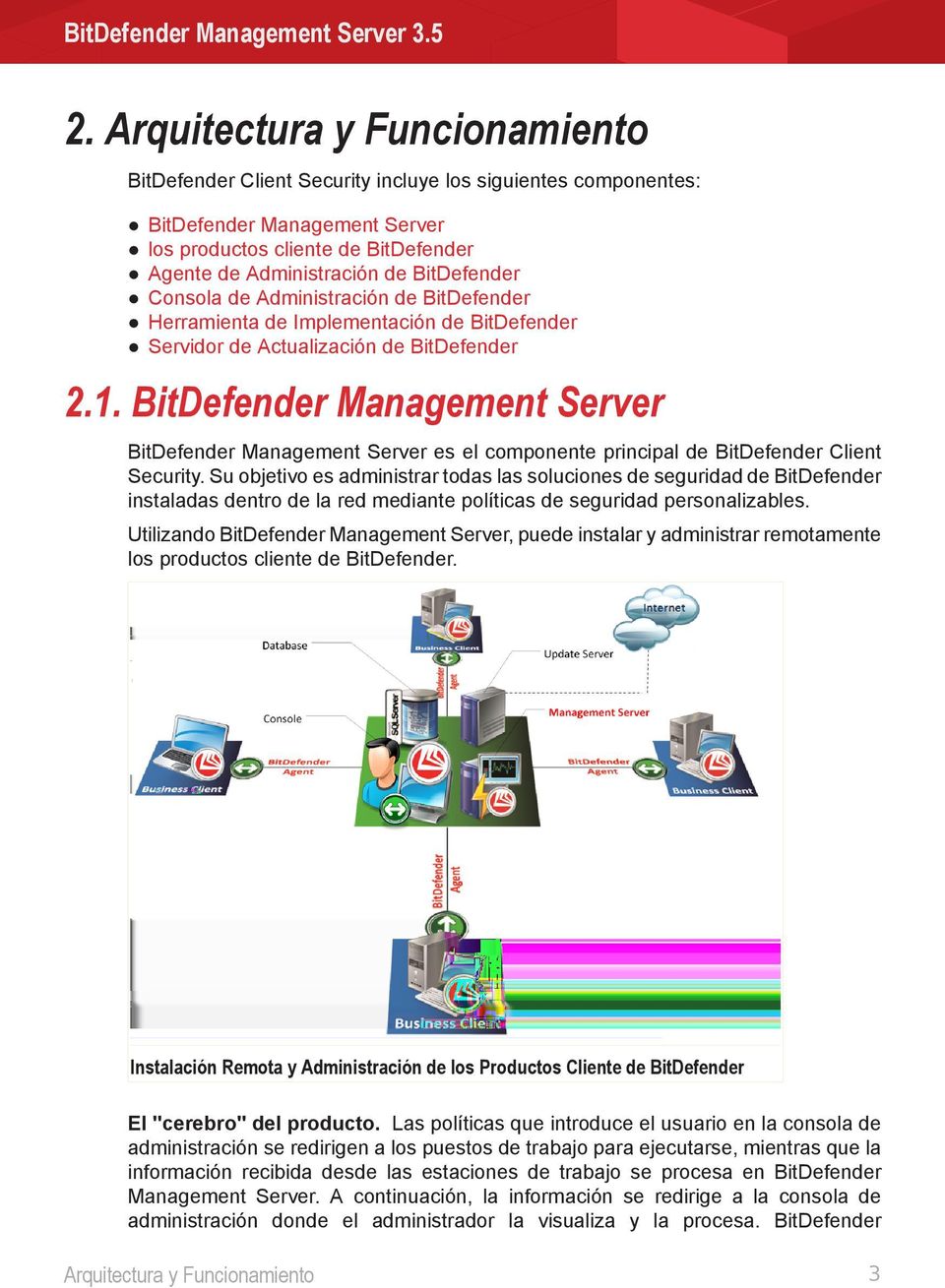 BitDefender Management Server BitDefender Management Server es el componente principal de BitDefender Client Security.