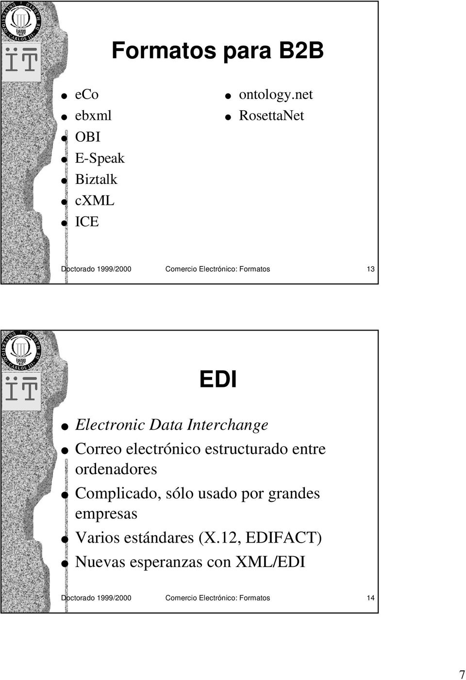 Formatos 13 EDI Electronic Data Interchange Correo electrónico estructurado entre ordenadores