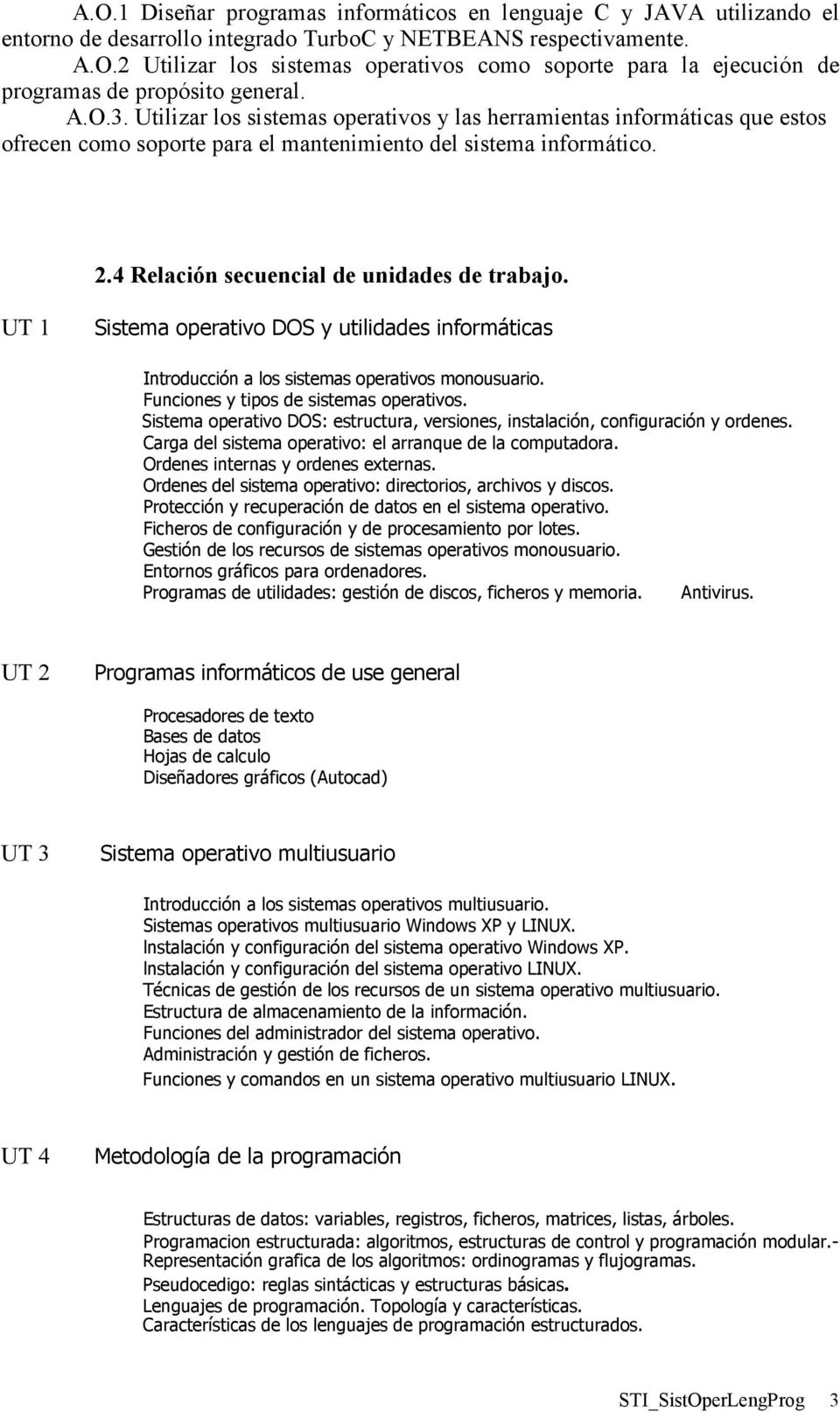 UT 1 Sistema operativo DOS y utilidades informáticas Introducción a los sistemas operativos monousuario. Funciones y tipos de sistemas operativos.