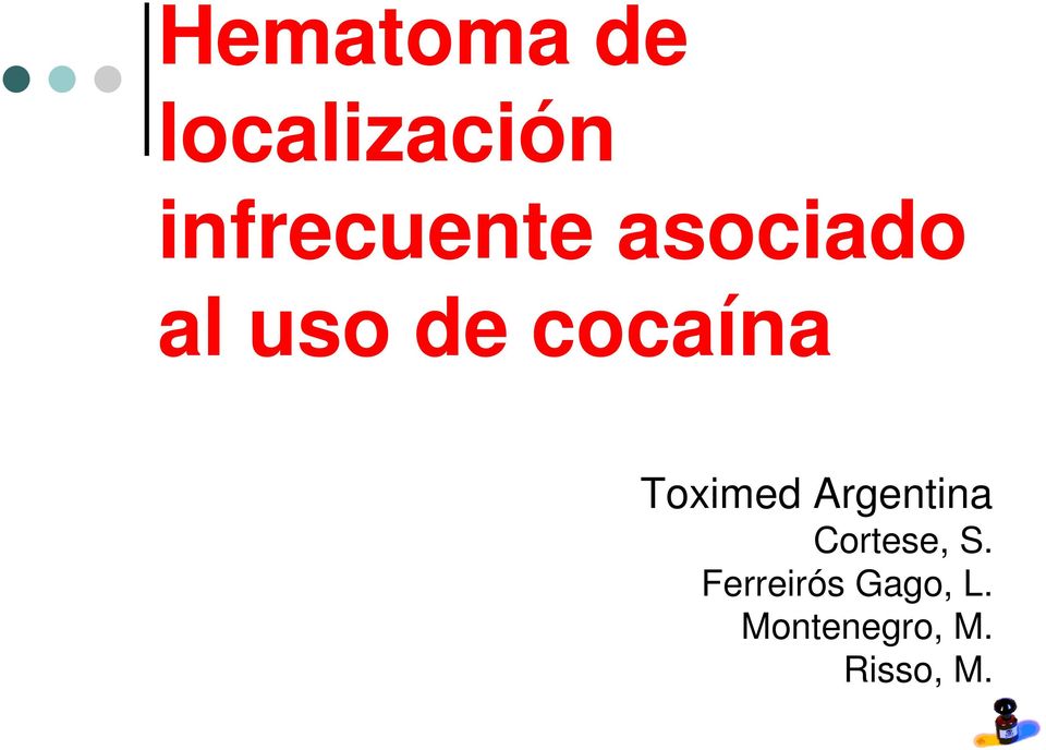 cocaína Toximed Argentina Cortese,