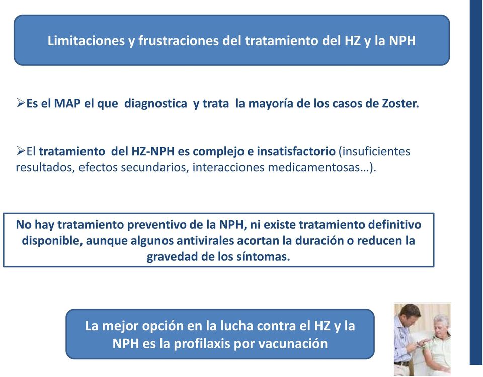 El tratamiento del HZ-NPH es complejo e insatisfactorio (insuficientes resultados, efectos secundarios, interacciones
