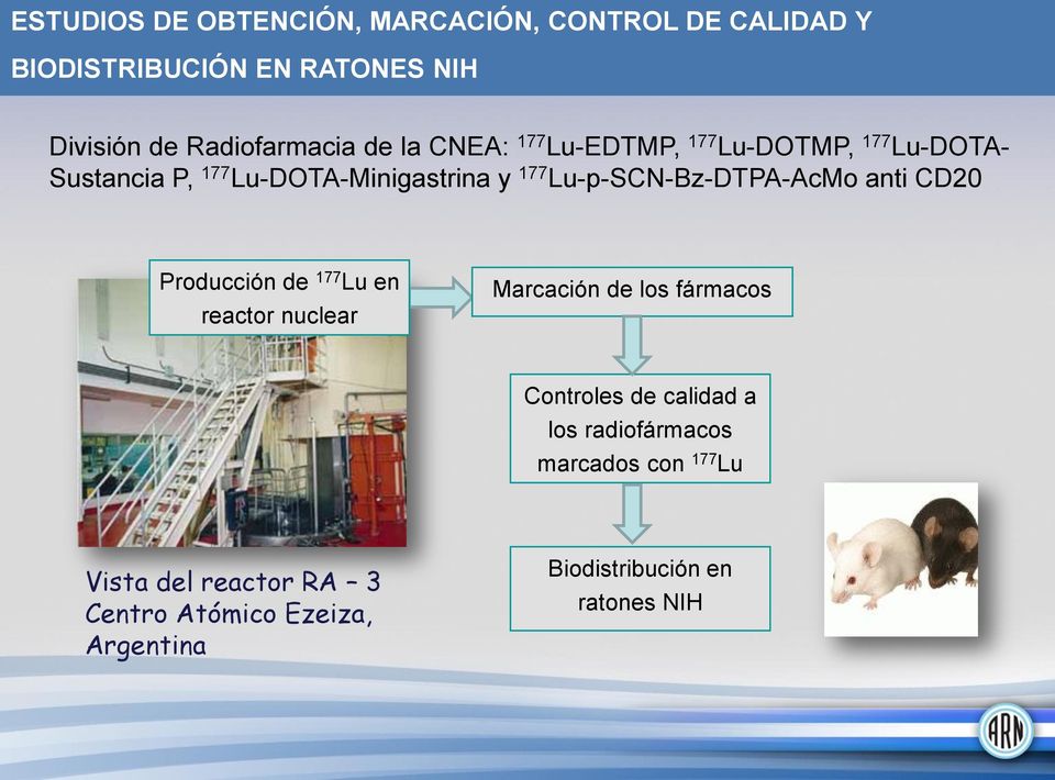 Lu-p-SCN-Bz-DTPA-AcMo anti CD2 Producción de Lu en reactor nuclear Marcación de los fármacos Controles de