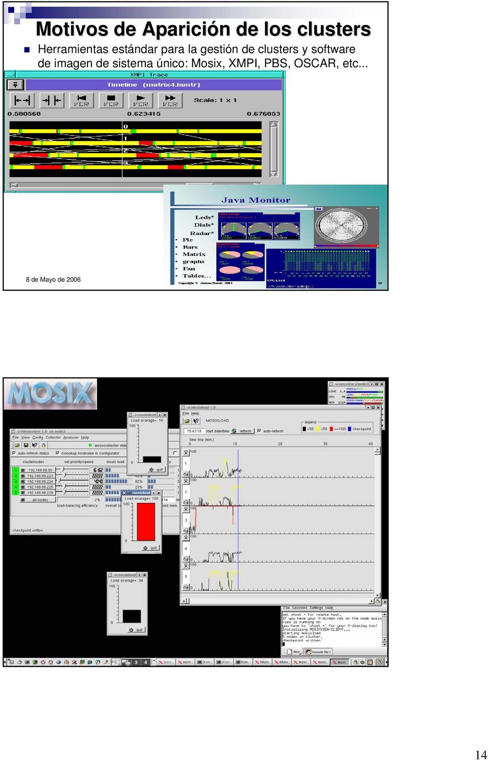 de imagen de sistema único: Mosix, XMPI, PBS,