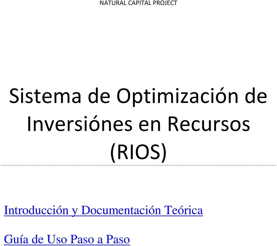 Recursos (RIOS) Introducción y