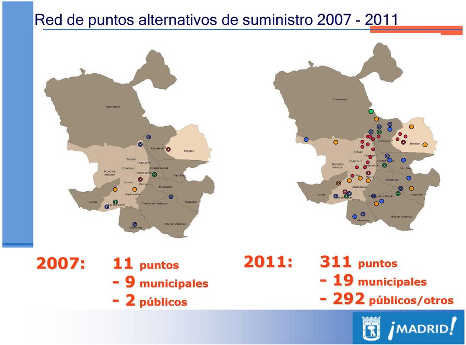 9 municipales - 2 públicos 2011: 311-19