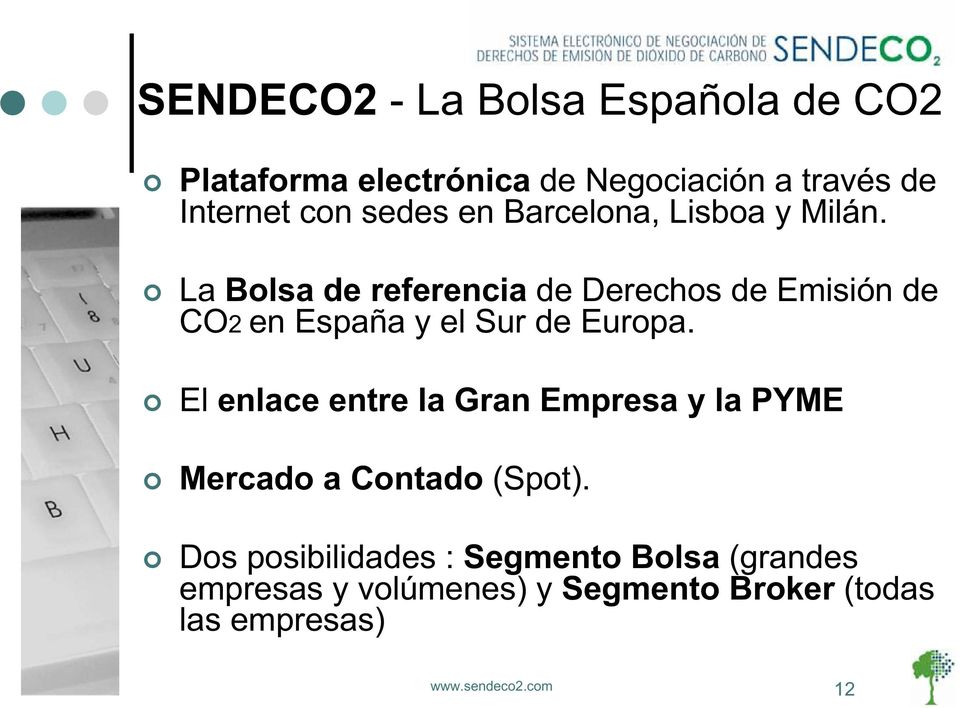 La Bolsa de referencia de Derechos de Emisión de CO2 en España y el Sur de Europa.