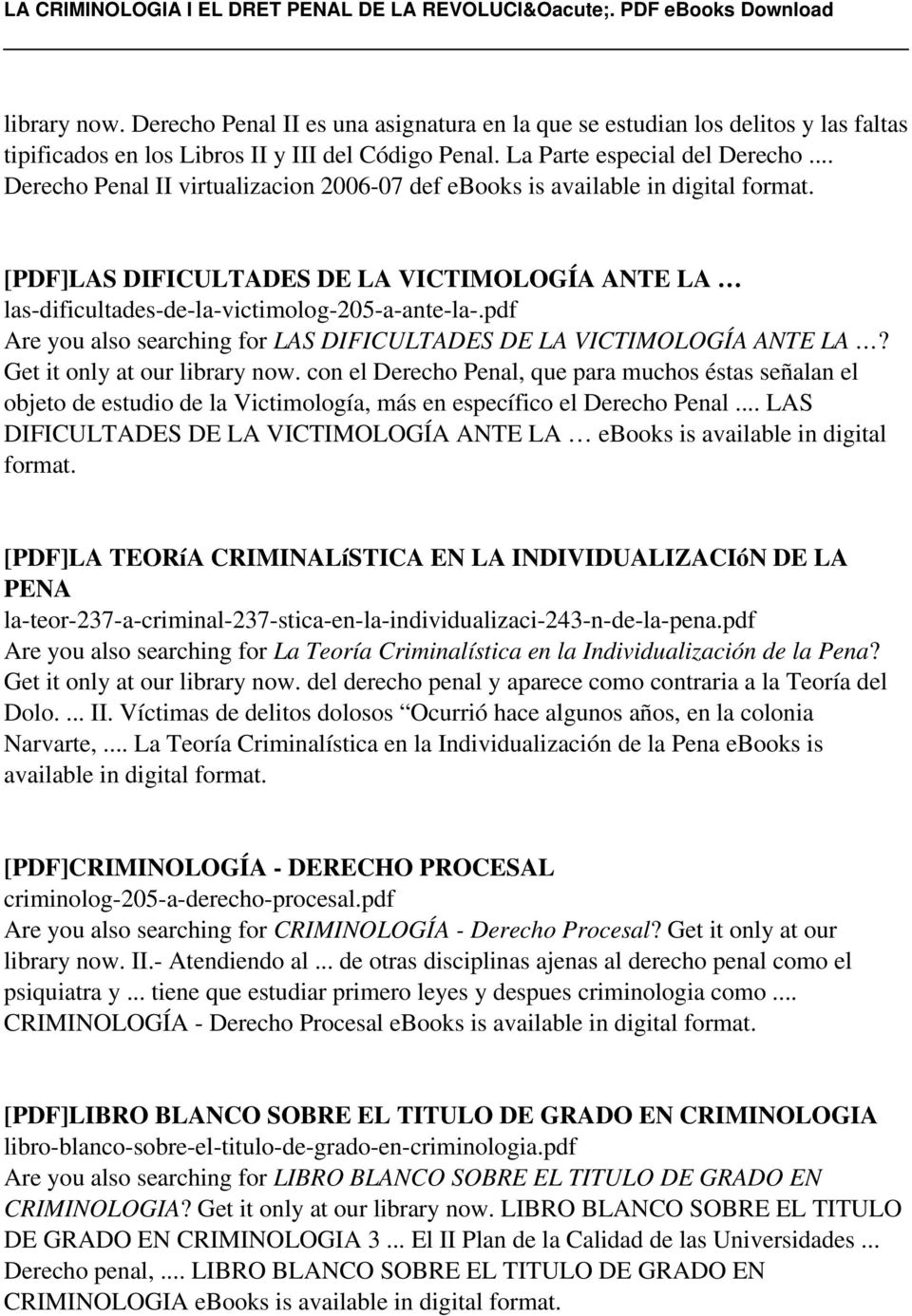 pdf Are you also searching for LAS DIFICULTADES DE LA VICTIMOLOGÍA ANTE LA? Get it only at our library now.