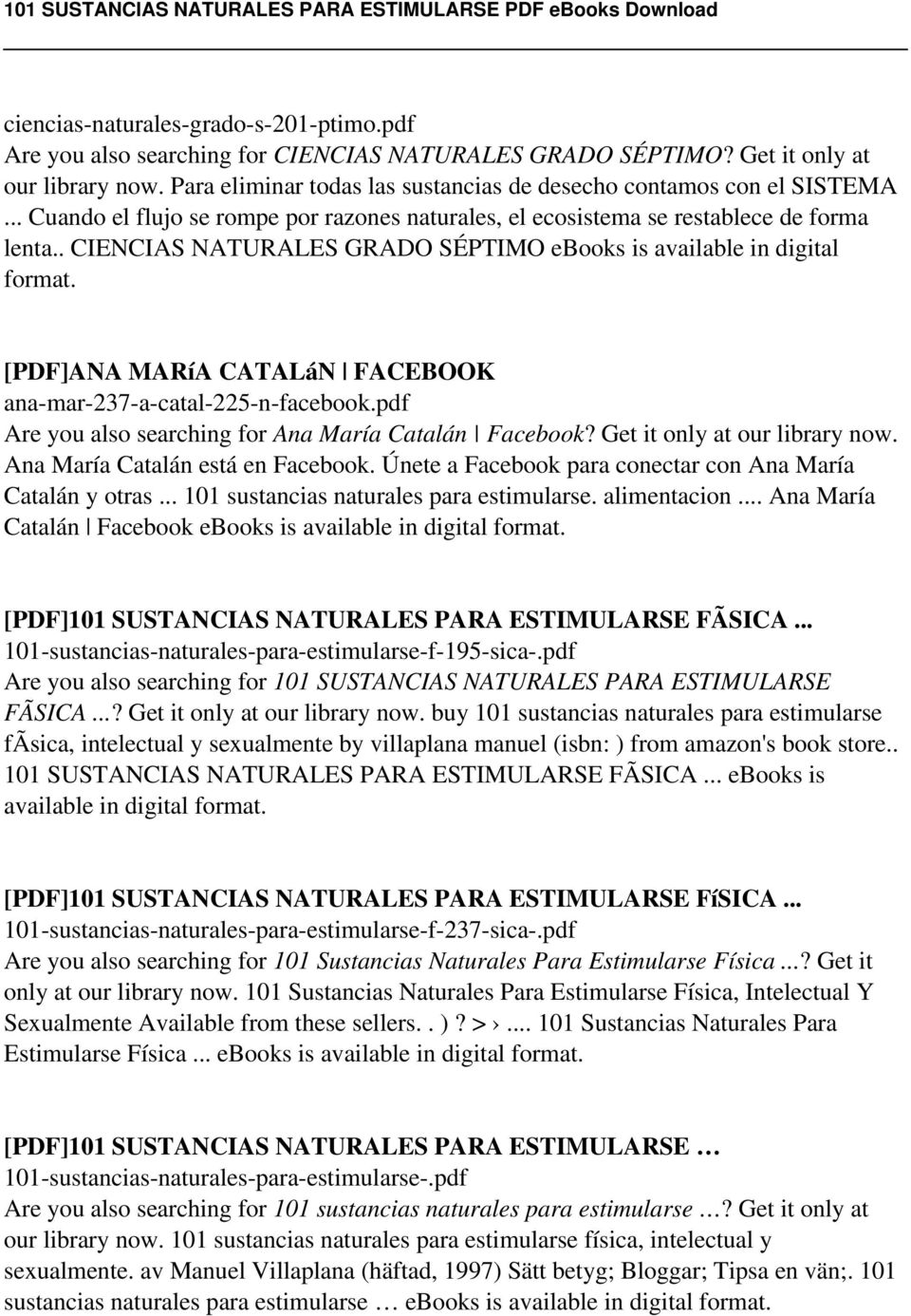 . CIENCIAS NATURALES GRADO SÉPTIMO ebooks is available in digital format. [PDF]ANA MARíA CATALáN FACEBOOK ana-mar-237-a-catal-225-n-facebook.pdf Are you also searching for Ana María Catalán Facebook?