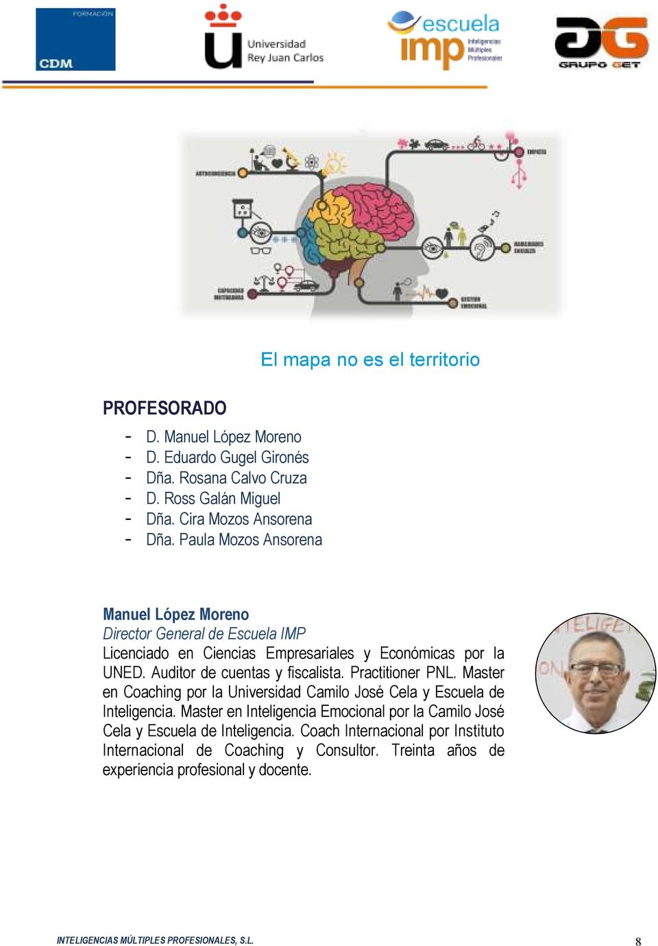 Auditor de cuentas y fiscalista. Practitioner PNL. Master en Coaching por la Universidad Camilo José Cela y Escuela de Inteligencia.