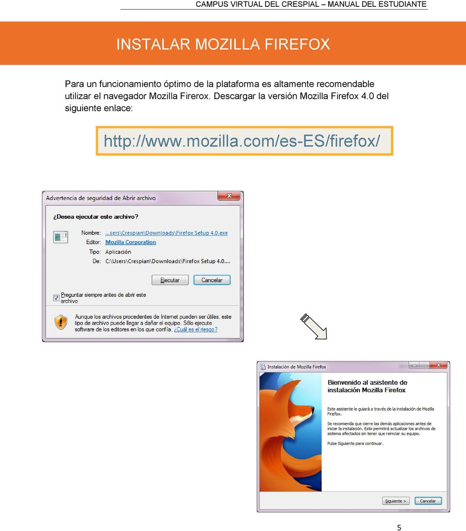navegador Mozilla Firerox.