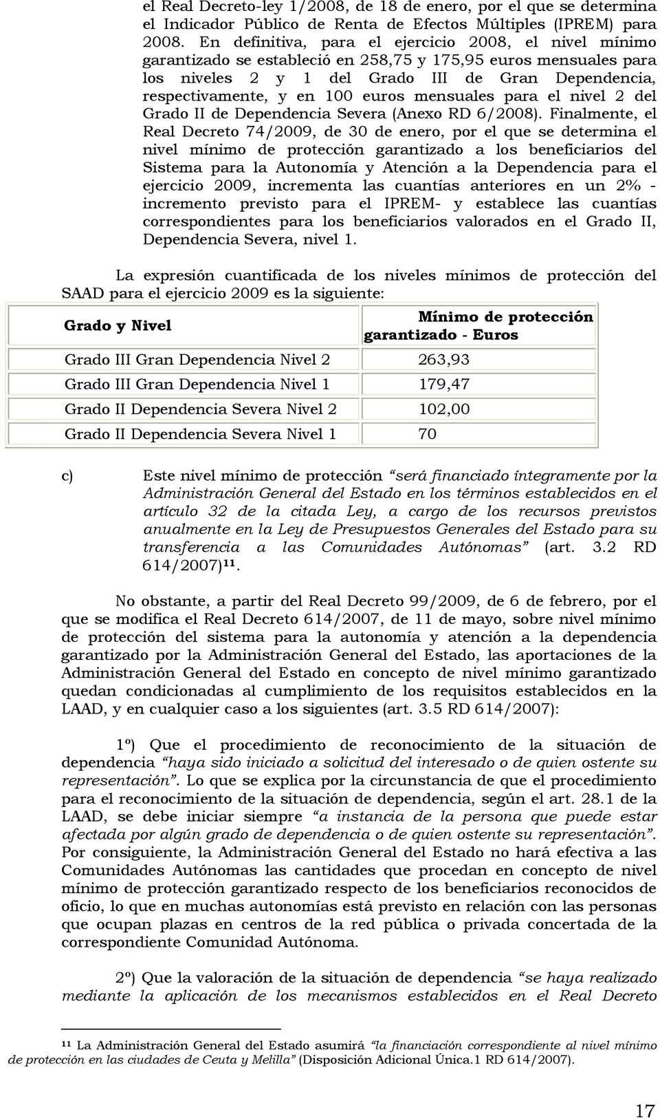 euros mensuales para el nivel 2 del Grado II de Dependencia Severa (Anexo RD 6/2008).