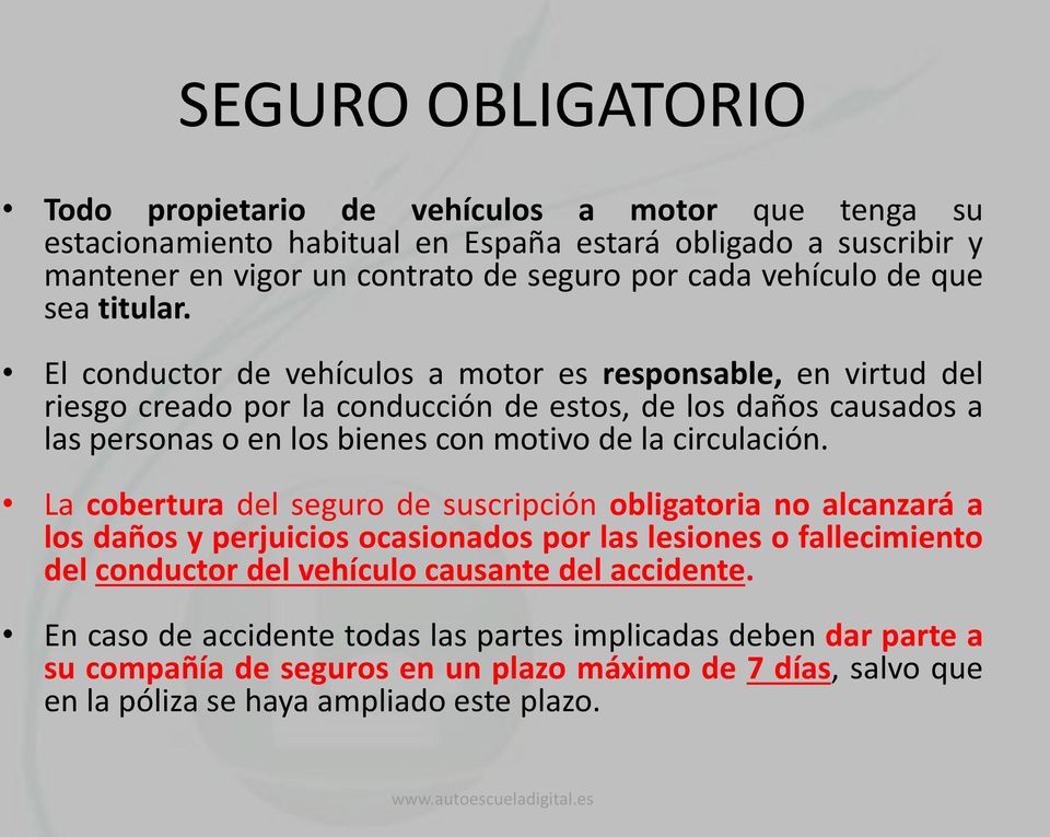 El conductor de vehículos a motor es responsable, en virtud del riesgo creado por la conducción de estos, de los daños causados a las personas o en los bienes con motivo de la circulación.