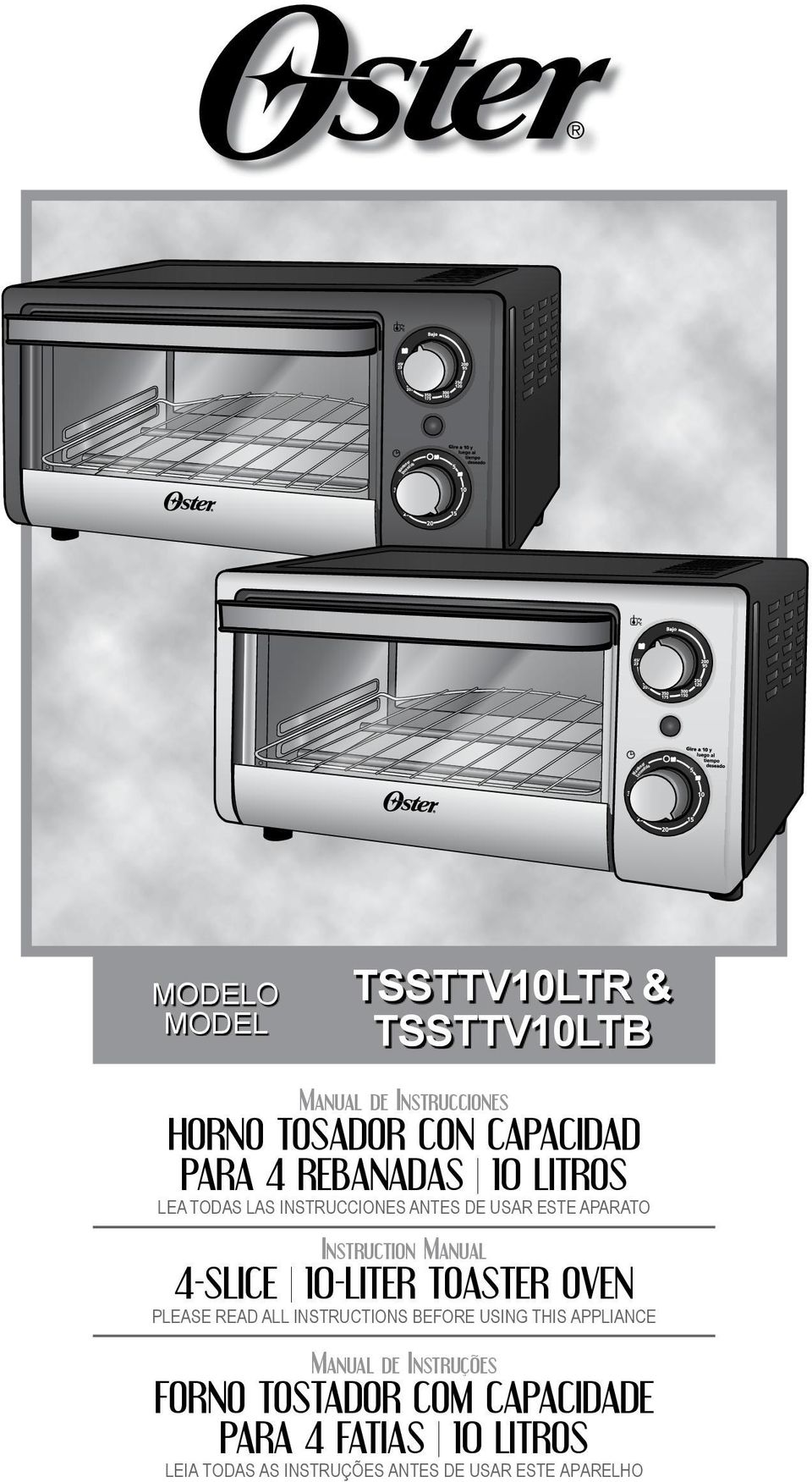 APARATO Instruction Manual 4-SLICE 10-LITER TOASTER OVEN PLEASE READ ALL INSTRUCTIONS BEFORE USING THIS APPLIANCE
