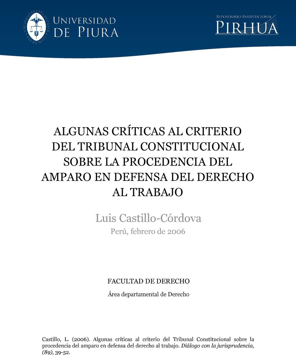 departamental de Derecho Castillo, L. (2006).