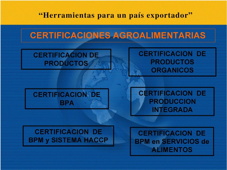 PRODUCTOS ORGANICOS CERTIFICACION DE BPA CERTIFICACION DE PRODUCCION