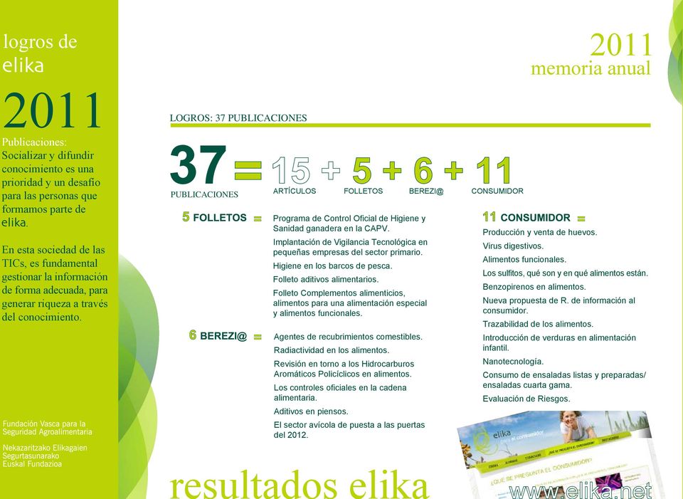 PUBLICACIONES 15 + 5 + 6 + 11 ARTÍCULOS FOLLETOS BEREZI@ CONSUMIDOR Programa de Control Oficial de Higiene y Sanidad ganadera en la CAPV.