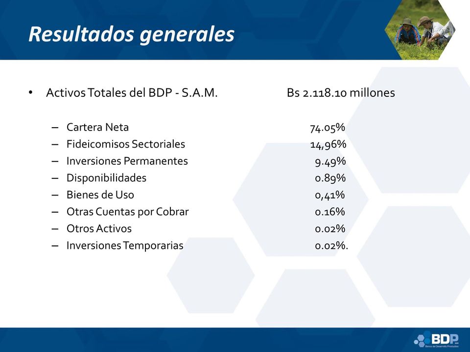 05% Fideicomisos Sectoriales 14,96% Inversiones Permanentes 9.
