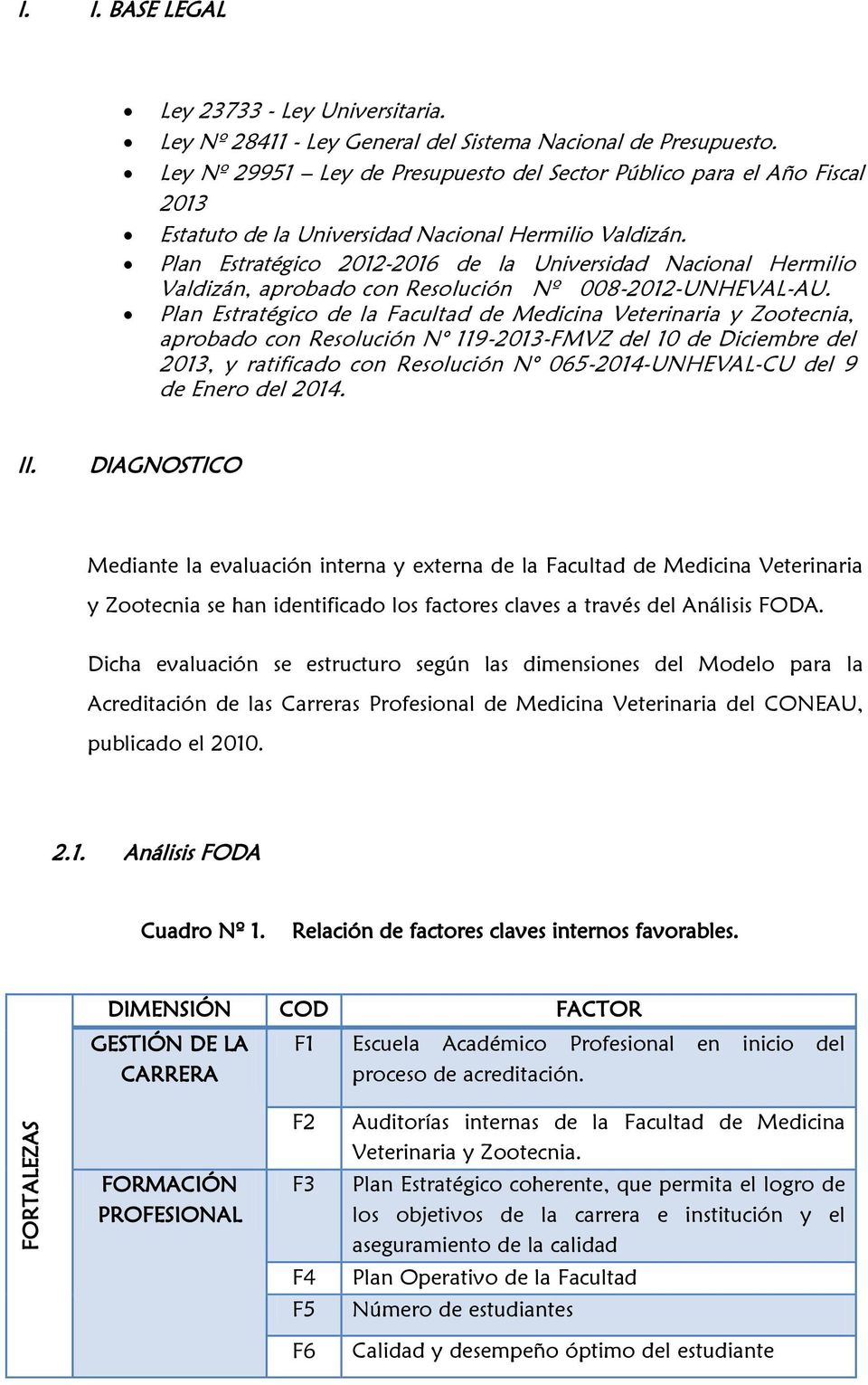 Plan Estratégico 2012-2016 de la Universidad Nacional Hermilio Valdizán, aprobado con Resolución Nº 008-2012-UNHEVAL-AU.