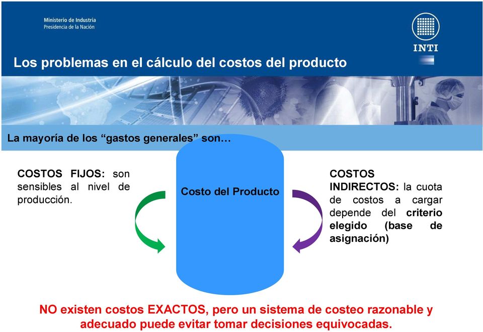 Costo del Producto COSTOS INDIRECTOS: la cuota de costos a cargar depende del criterio