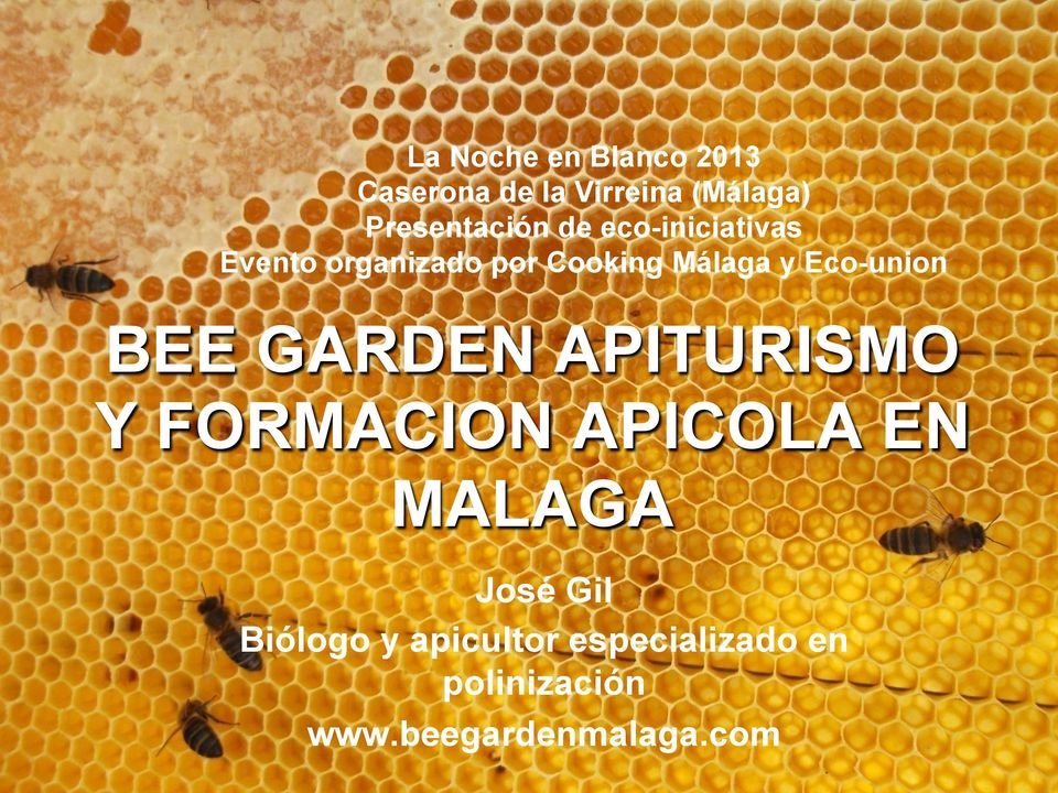 Málaga y Eco-union BEE GARDEN APITURISMO Y FORMACION APICOLA