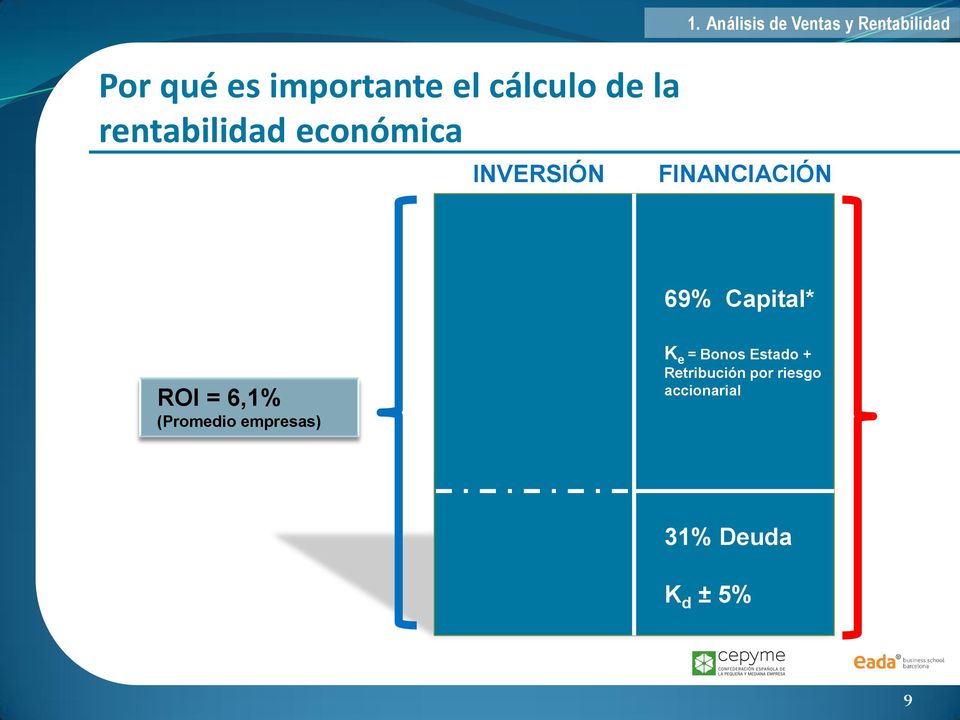 Análisis de Ventas y Rentabilidad FINANCIACIÓN 69% Capital*