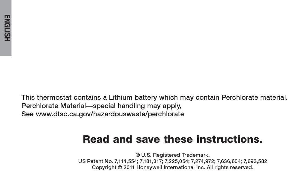 gov/hazardouswaste/perchlorate Read and save these instructions. U.S. Registered Trademark.