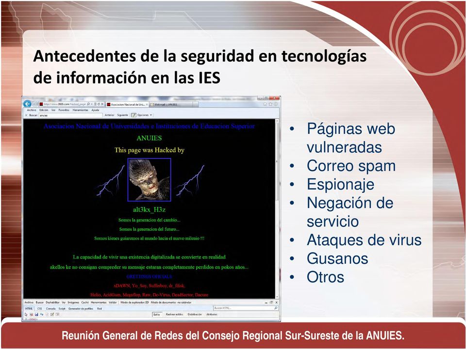 Páginas web vulneradas Correo spam
