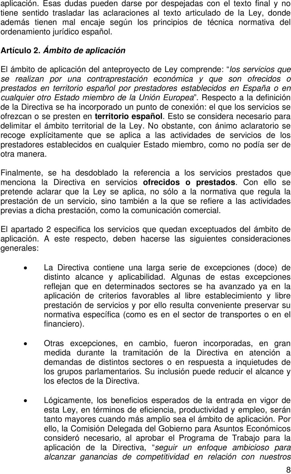 normativa del ordenamiento jurídico español. Artículo 2.
