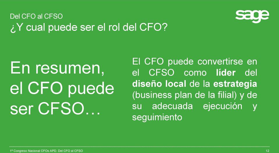 CFSO como líder del diseño local de la estrategia (business plan